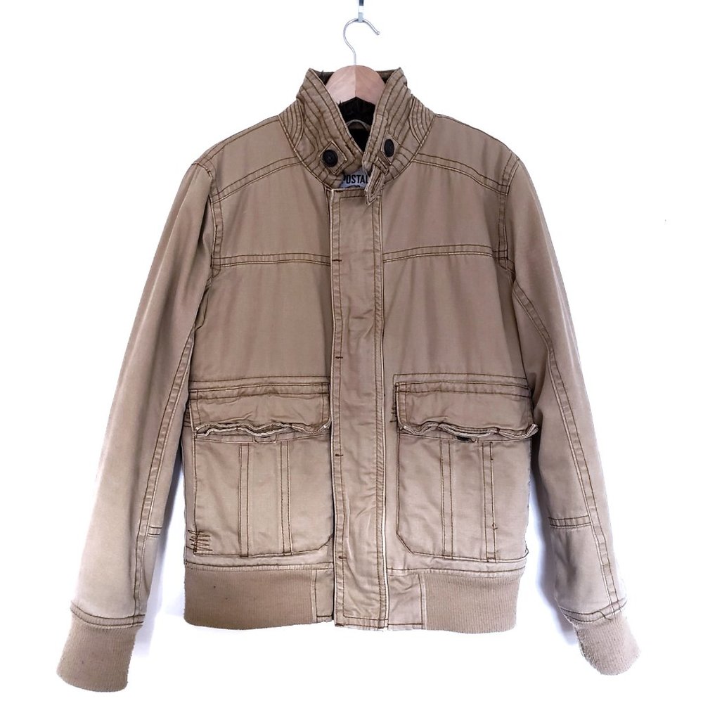 Aeropostale Faux Fur Lined Canvas Jacket Coat